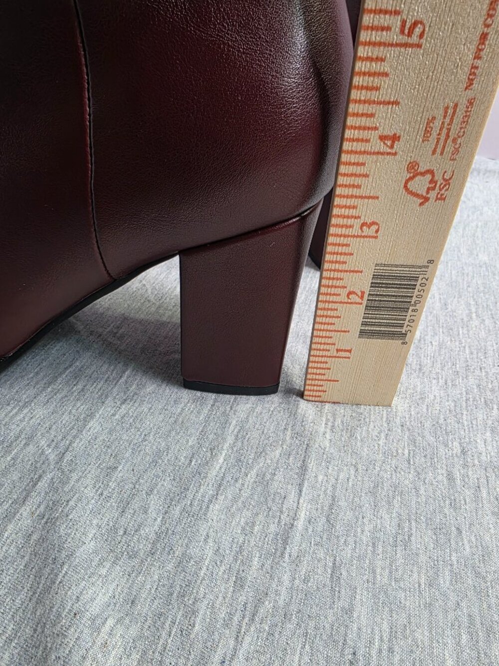 TopWalks Chunky Heel Knee High Boots Womens 9.5 Burgundy Zip Up - Picture 7 of 7